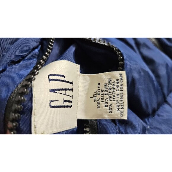 Gap Reversible Puffer Vest Blue/Red Size L Lightweight With Zipper Pockets & Dra - Picture 2 of 9